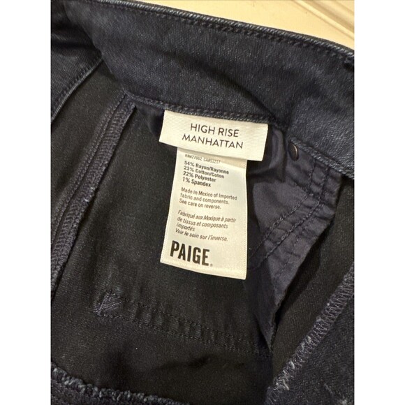 Paige Size 31 High Rise Manhattan Bootcut Blue Jeans - Picture 4 of 8